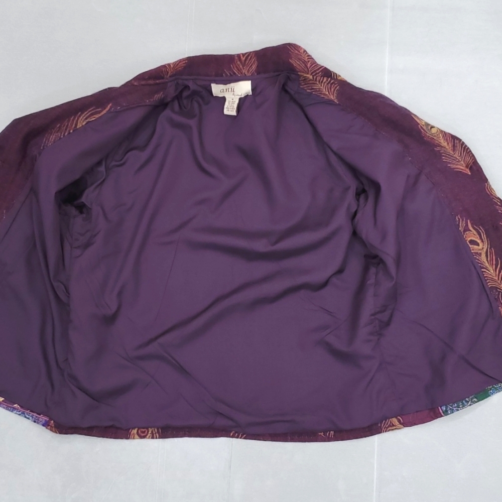 Anu By Natural Patchwork Blazer Jacket Woman's Me… - image 7